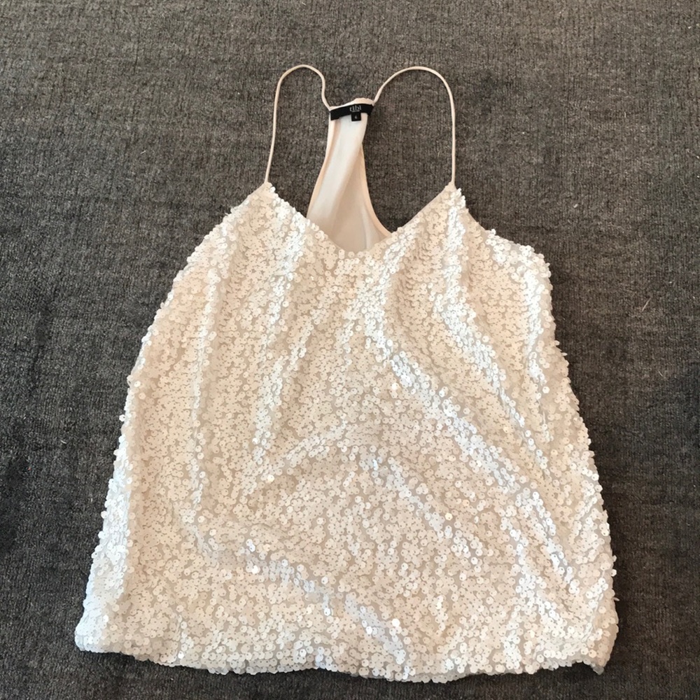 TIBI white sequin top